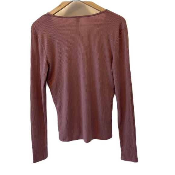 SzL Jo & Co Light pink ribbed V neck Long sleeve GUC - Picture 2 of 9